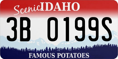 ID license plate 3B0199S
