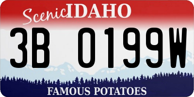 ID license plate 3B0199W