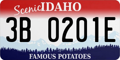 ID license plate 3B0201E