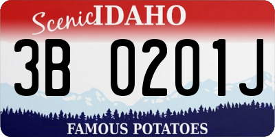 ID license plate 3B0201J