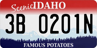 ID license plate 3B0201N