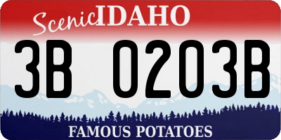 ID license plate 3B0203B