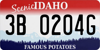 ID license plate 3B0204G