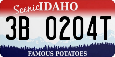 ID license plate 3B0204T