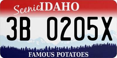 ID license plate 3B0205X