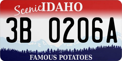 ID license plate 3B0206A
