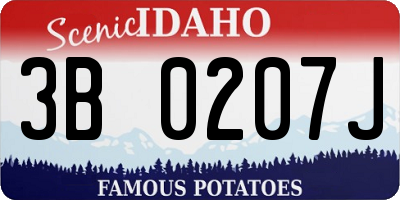 ID license plate 3B0207J