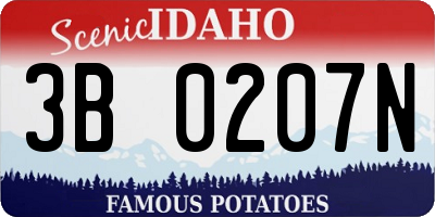 ID license plate 3B0207N