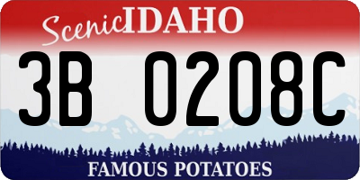 ID license plate 3B0208C