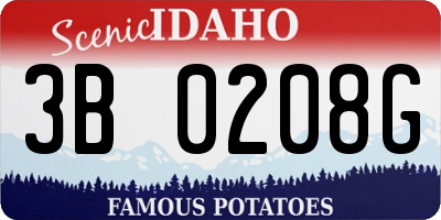 ID license plate 3B0208G