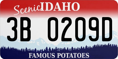 ID license plate 3B0209D