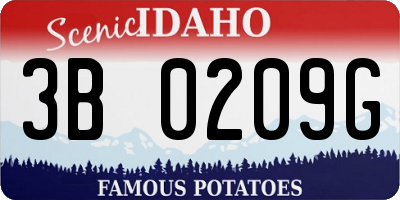 ID license plate 3B0209G