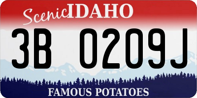 ID license plate 3B0209J