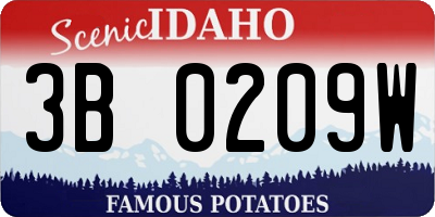 ID license plate 3B0209W