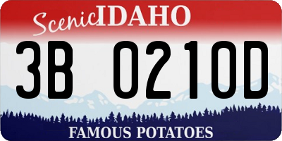 ID license plate 3B0210D
