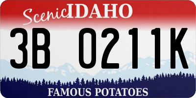 ID license plate 3B0211K