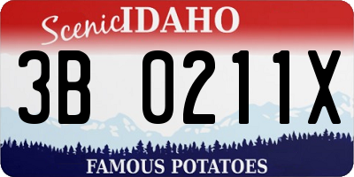 ID license plate 3B0211X