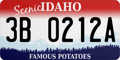 ID license plate 3B0212A