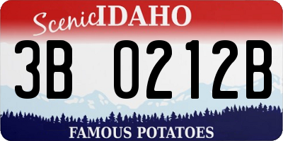 ID license plate 3B0212B