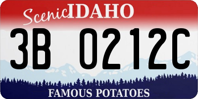ID license plate 3B0212C
