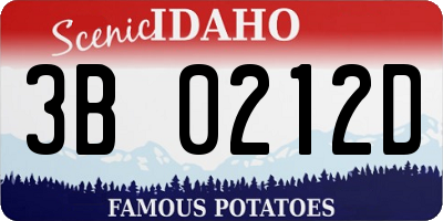ID license plate 3B0212D