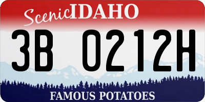 ID license plate 3B0212H