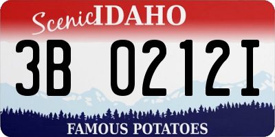 ID license plate 3B0212I