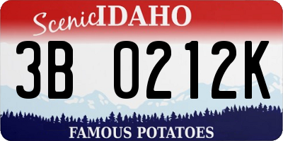 ID license plate 3B0212K