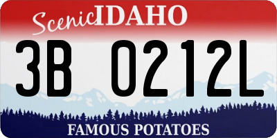 ID license plate 3B0212L