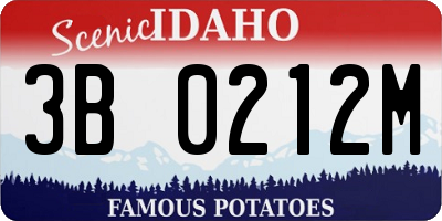 ID license plate 3B0212M