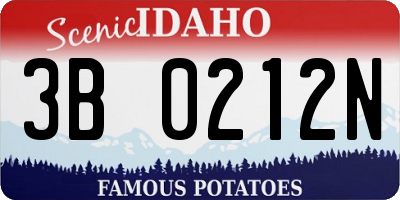 ID license plate 3B0212N