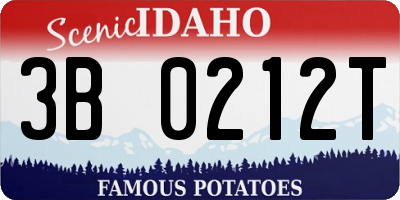ID license plate 3B0212T