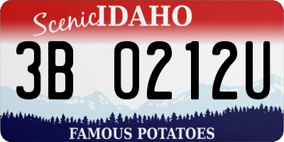 ID license plate 3B0212U