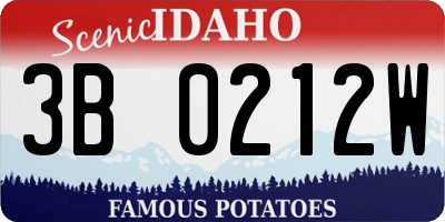 ID license plate 3B0212W