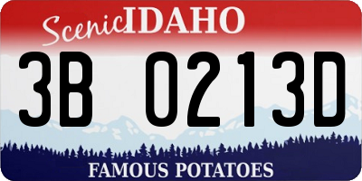 ID license plate 3B0213D