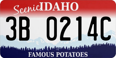 ID license plate 3B0214C