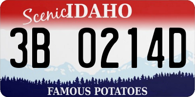 ID license plate 3B0214D