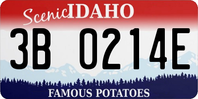 ID license plate 3B0214E