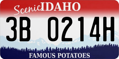 ID license plate 3B0214H
