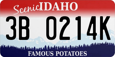 ID license plate 3B0214K