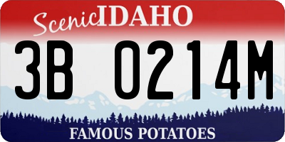 ID license plate 3B0214M