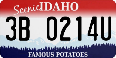 ID license plate 3B0214U