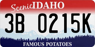 ID license plate 3B0215K