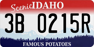 ID license plate 3B0215R