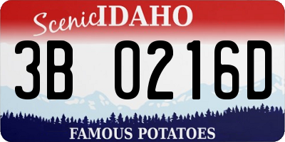 ID license plate 3B0216D