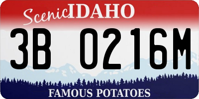 ID license plate 3B0216M