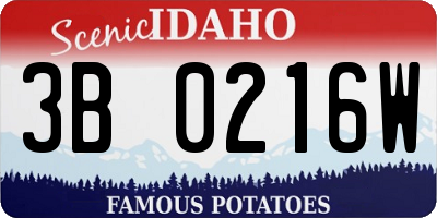 ID license plate 3B0216W