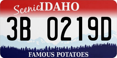 ID license plate 3B0219D