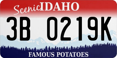 ID license plate 3B0219K