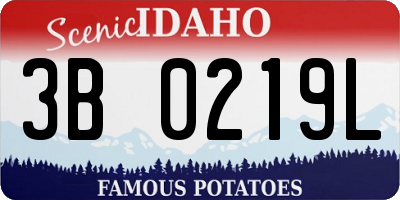 ID license plate 3B0219L